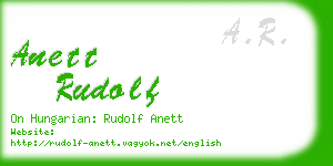 anett rudolf business card